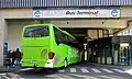 Bus enters the long-distance bus terminal