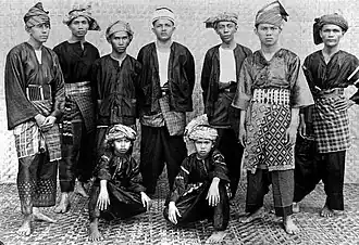 Minangkabau men from West Sumatra in traditional dress (songket), 1929