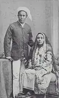 Portrait of a "hoofdschrijver", head clerk, with his wife circa 1900