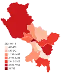 Confirmed cases by province of Cuzco.