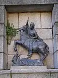 Plaza de San Jorge, Saint George on horseback slaying a dragon