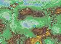 Topographic map of Caloris basin