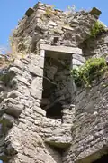 The doorway leading to the wall walk