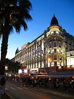 The hotel at night
