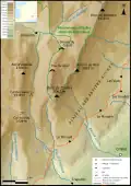 Map of the Dent de Crolles.