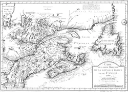 Eastern part of New France or Canada, Jacques Nicolas Bellin, name R. Guana or R. Guano, 1744