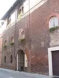 Tower and Roero house of Cortanze in Via Q. Sella, facade