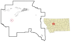 Location of Cascade, Montana