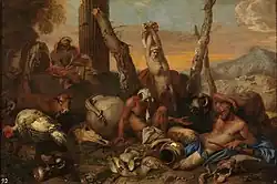 Diogenes, oil by Castiglione, Museo del Prado.