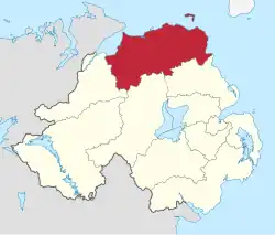 Causeway Coast and Glens shown within Northern&nbsp;Ireland