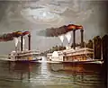 Celebrated race of the steamers Robert E. Lee and Natchez, 1870
