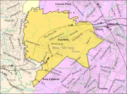 Census Bureau map of Fairfield Township, Essex County, New Jersey