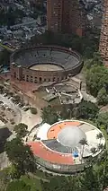 The planetarium building next to the Santamaría Bullring
