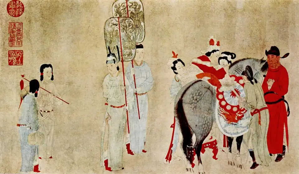Yang Guifei Mounting a Horse, by Qian Xuan (1235-1305 AD)