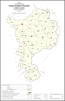 Map showing Kunwarmau (#375) in Chhatoh CD block