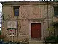 Facade of the medieval church in Galdo degli Alburni, Province of Salerno, Italy
