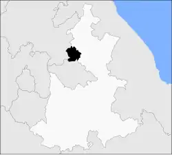 Location of the municipality in Puebla