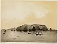 Drawing of Chincha Islands, Peru. 1865