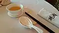 A spoon and chopstick rest in a Chinese restaurant in Busan, Korea