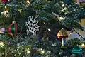 Christmas ornaments hanging on a Christmas Tree