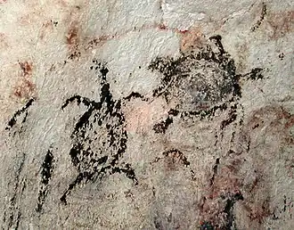 Pictographs at Chugai' Cave, Rota, Northern Mariana Islands.