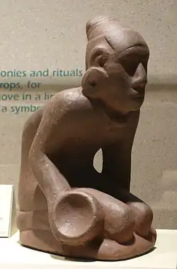 Image 41The "Chunkey Player" is an 8.5 inch (22 cm) high by 5.5 inch (14 cm) wide Missouri flint clay statuette depicting a player of the ancient Native American game of chunkey. Believed to have been originally crafted at or near the Cahokia site in Illinois, it was found in Muskogee County, Oklahoma. Photo credit: User:TimVickers (from Portal:Illinois/Selected picture)