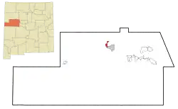 Location of Milan in Cibola County