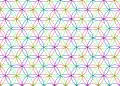 Three offset copies of the minimal covering circle pattern (left most image) make the 7-circle pattern, like this red, green, blue version.