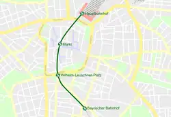 City Tunnel route