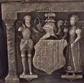 Robert Broke and his first wife, Anne, with their arms