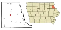 Location of Elkader, Iowa