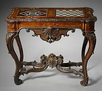 A gaming table with chessboard (Germany, 1735)