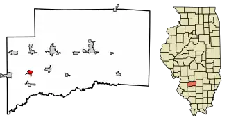 Location of Albers in Clinton County, Illinois.