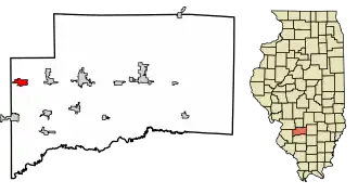 Location of Trenton in Clinton County, Illinois.