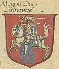 Vytis from Armorial universel, avec blasons peints, 17th century