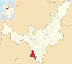 Location of Eastern Boyacá Province in Colombia