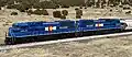 CXRG locomotives 209 and 303 running near Walsenburg on March 11, 2025