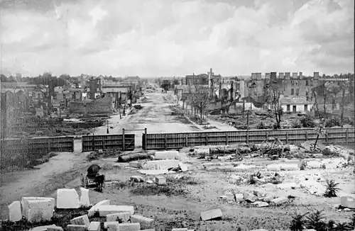 Columbia in ruins after burning at the end of the Civil War,  1865