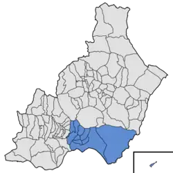 Location of Comarca Metropolitana de Almería in the province of Almería