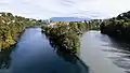 The Arve (right) meets the Rhône in Geneva