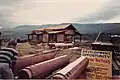 Construction of the new Lighthouse Pub in Sechelt, BC that was formerly the China Gate Restaurant at Expo 86 in Vancouver, BC. (Circa 1987)
