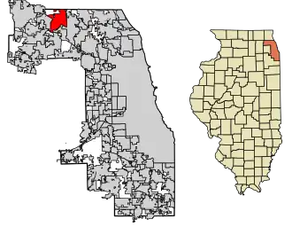 Location of Palatine in Cook County, Illinois