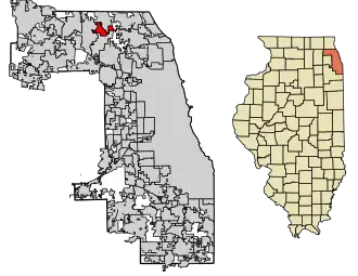 Location of Prospect Heights in Cook County, Illinois.