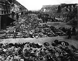 Aftermath of the British bombing raid of 3 and 4 April 1945 that destroyed the Boelcke-Kaserne[a]