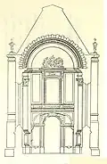 Coupe de la tribune of the chapel of the château de Meudon, 1701
