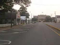 Downtown Oberlin with the Allen Parish Courthouse in the background