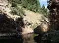 narrow winding steep walled canyon