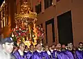 The "Black Christ" carried in procession by the fogliamari on Good Friday.