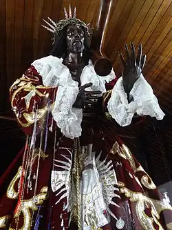 The Cristo Negro, at the Iglesia de San Felipe, Portobelo, Panama.