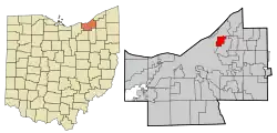 Location of East Cleveland, Ohio